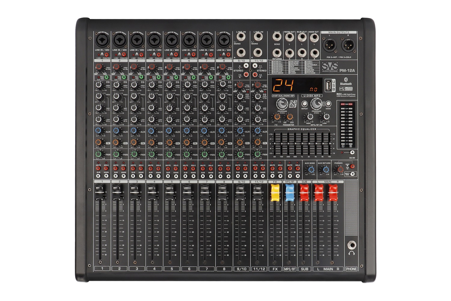 SVS Audiotechnik mixers PM-12A Активный аналоговый микшерный пульт, 12-канальный в Карачаево-Черкесии